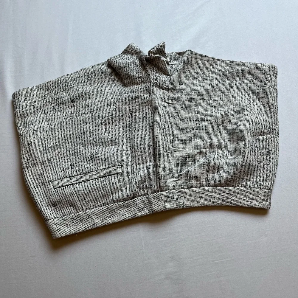 JENNI KAYNE‎ tan grey beige tweed high rise shorts